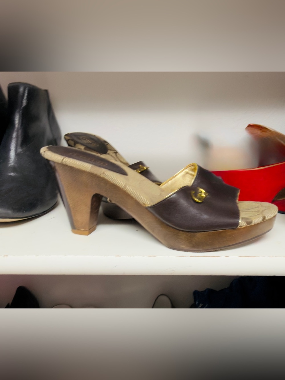 Coach Women's Slides Sandals. Brocade CC Signature Heels. Comfy and cute - Picture 3 of 5